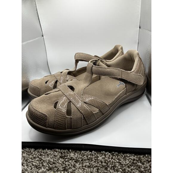 Orthofeet Women Orthopedic Leather Juno Closed-Toe Sandals Beige Sz 10.5 X-WIDE - Picture 3 of 9